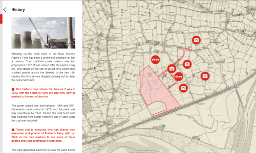 Screrenshot of the Fiddler's Ferry Public Consultation tool, showing a map of the proposals.
