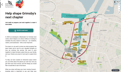 Screenshot of the Grimsby Town Centre Masterplan Public Consultation.