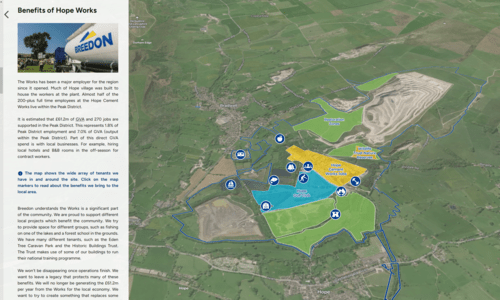 Screenshot of the Hope Works Public Consultation tool, showing a map of the proposals.