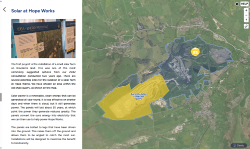 Screenshot of the Hope Works Extension & Solar Public Consultation.