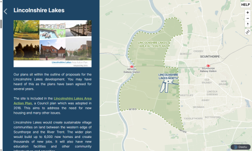 Screenshot of the Lincolnshire Lakes North Public Consultation.