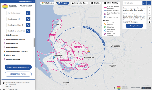 Screenshot of the LCR Innovation Zone Explorer.