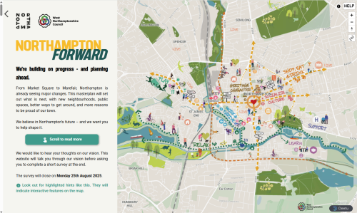 Screenshot of the Northampton Town Centre Masterplan Public Consultation.