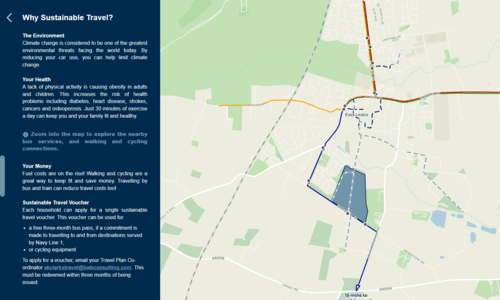 Screenshot of the Skylarks Consultation tool, showing a map of the proposals.